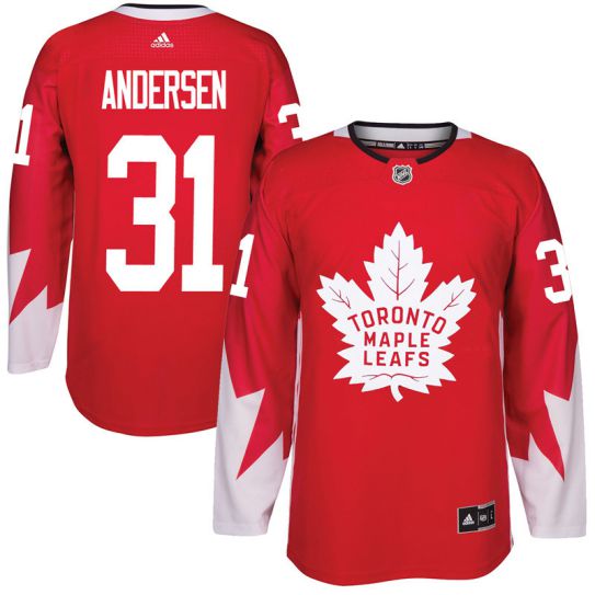 2017 NHL Toronto Maple Leafs Men #31 Frederik Andersen red jersey